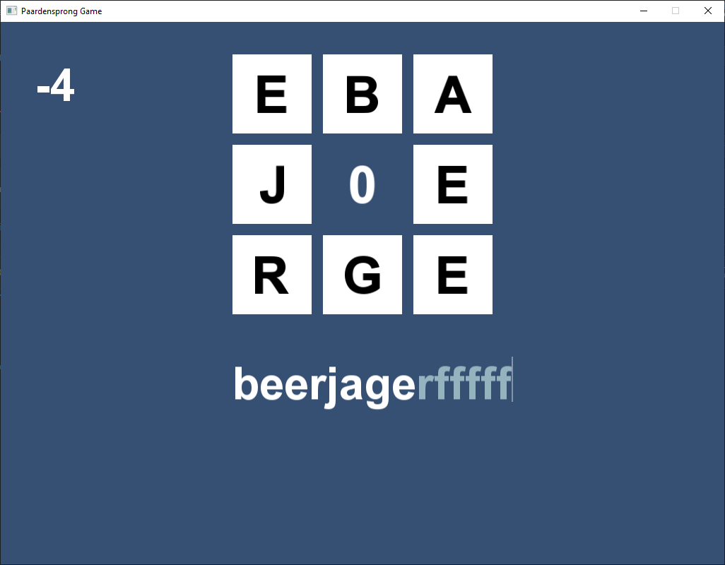 "Paardensprong" word puzzle game (C++)